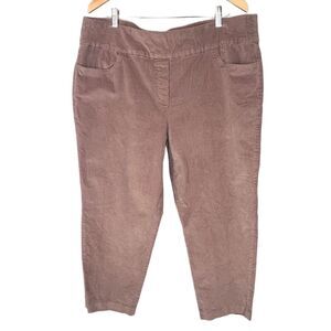 Corduroy Pull On No Show Jeans Plus Size 20W Khaki Pants Pockets Alfred Dunner